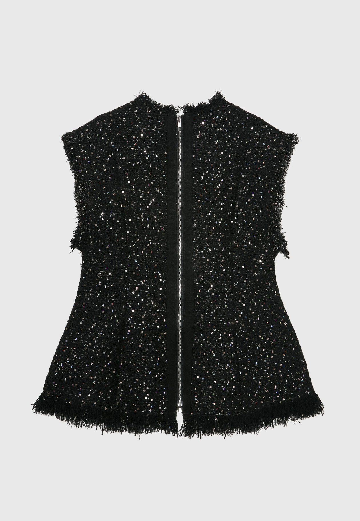 SPANGLE TWEED GILET 詳細画像 Black 8