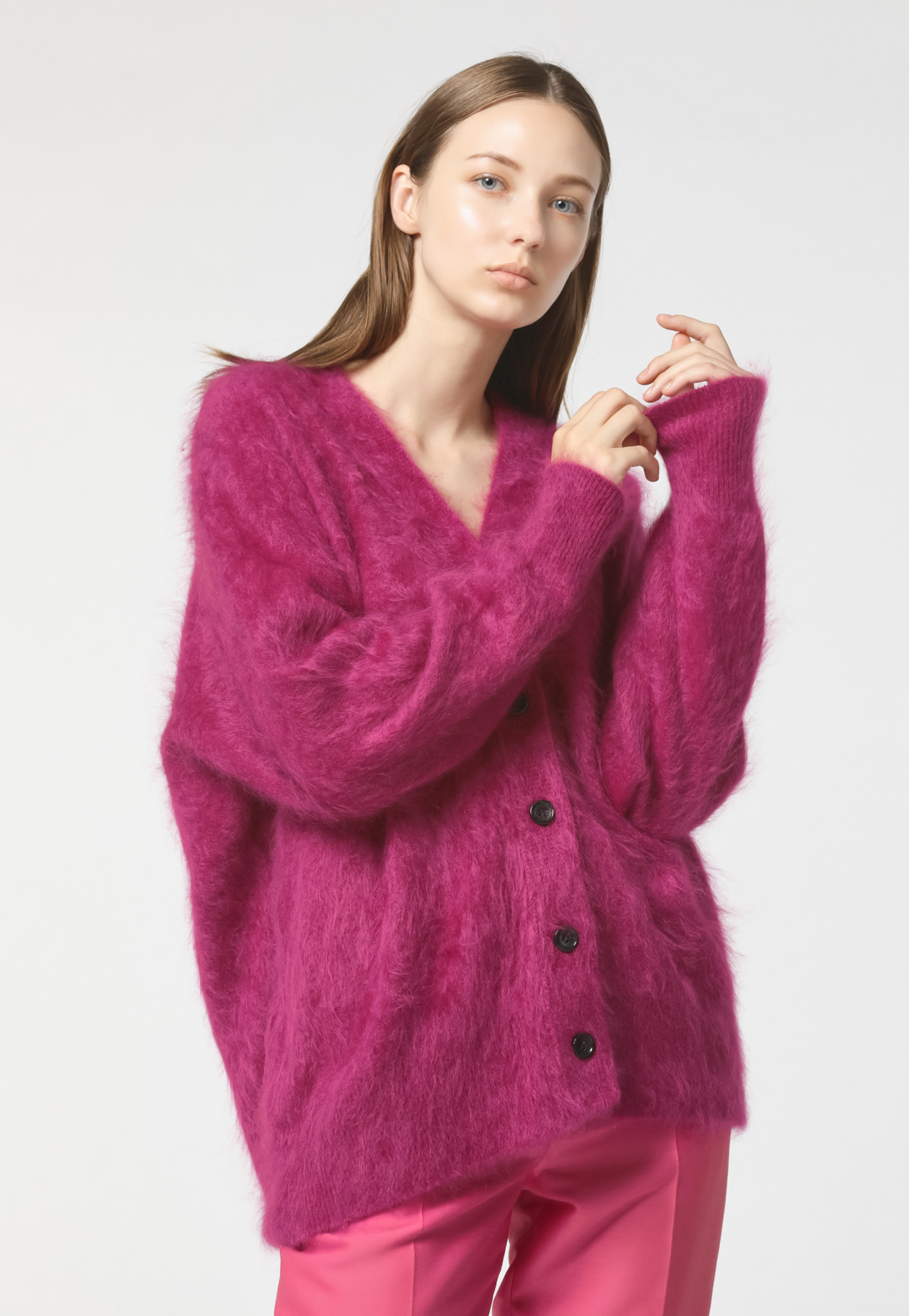 CASHMERE FUR CARDIGAN 詳細画像 Pink 5