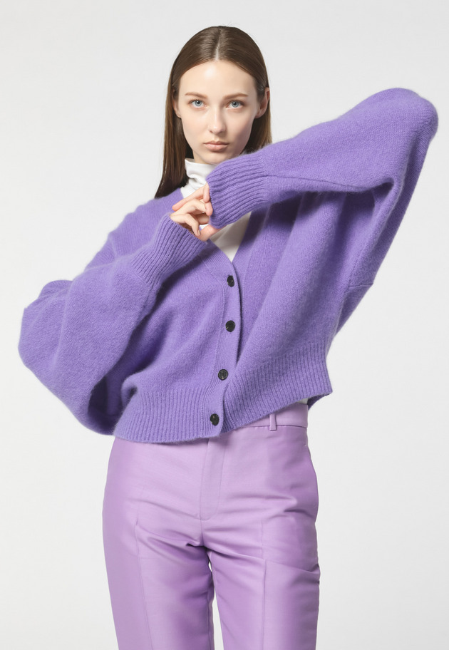 WHITE YAK DOLMAN SLEEVE CARDIGAN 詳細画像 Purple 5