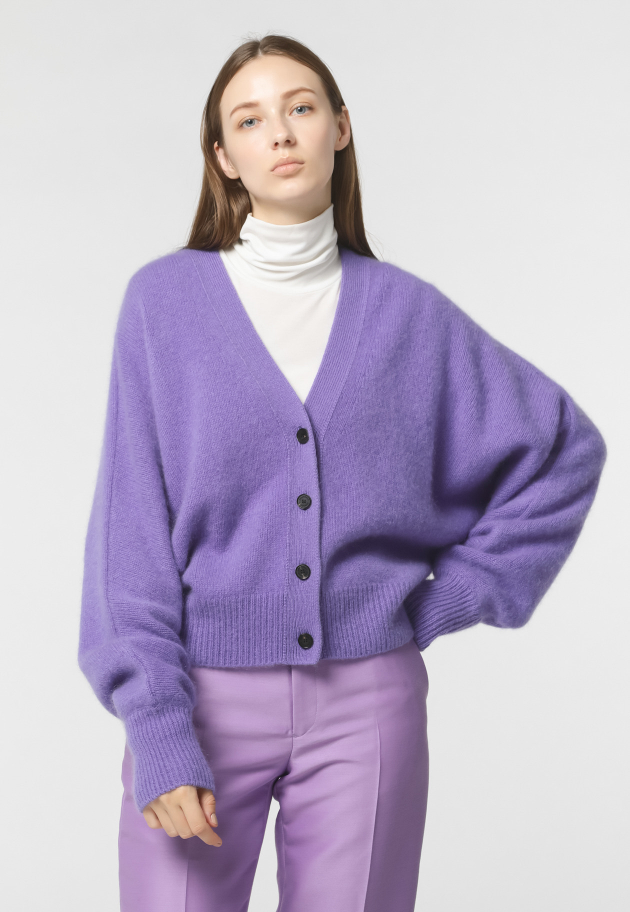 WHITE YAK DOLMAN SLEEVE CARDIGAN 詳細画像 Purple 4