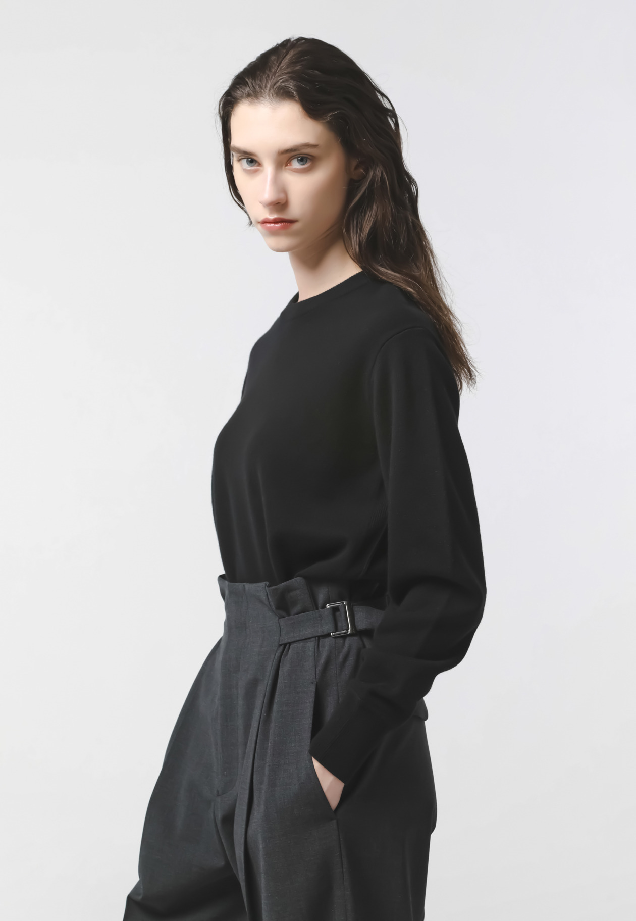 HIGH GAUGE KNIT PULLOVER 詳細画像 Black 1