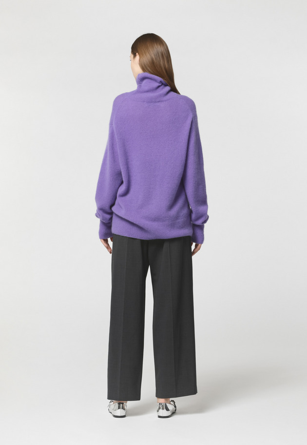 WHITE YAK LOOSE BOTTLE NECK KNIT 詳細画像 Purple 6