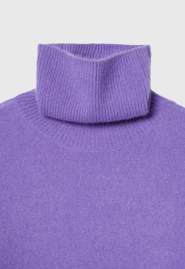 WHITE YAK LOOSE BOTTLE NECK KNIT 詳細画像 Purple 9