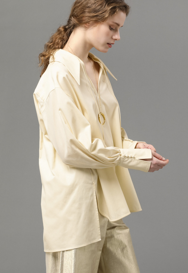 LONG POINT COLLAR BLOUSE 詳細画像 Beige 7