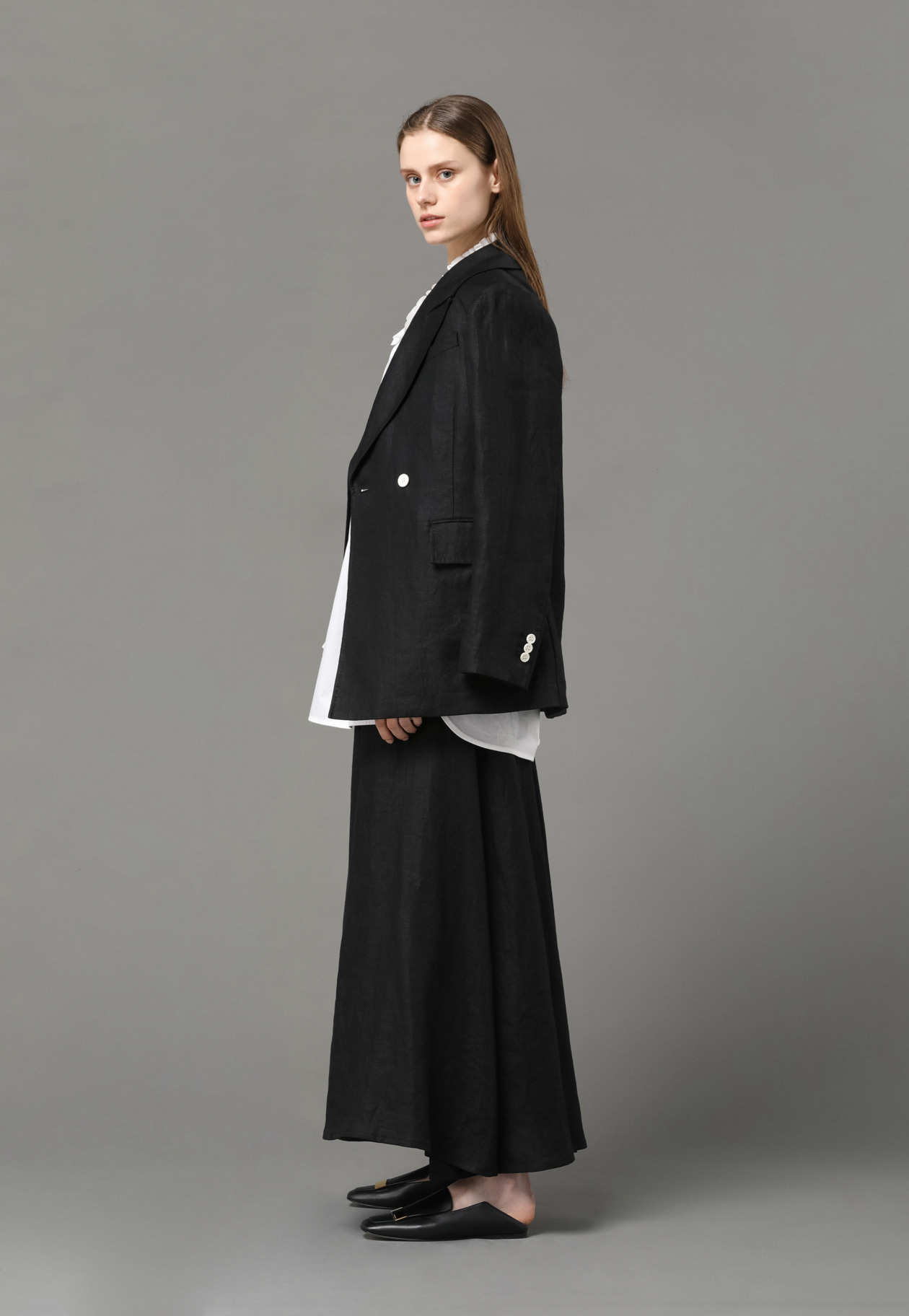 LINEN TWILL JACKET 詳細画像 Black 4