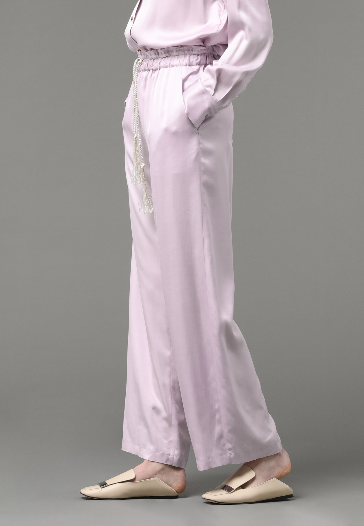 VISCOSE SATIN PANTS 詳細画像 Lav 1