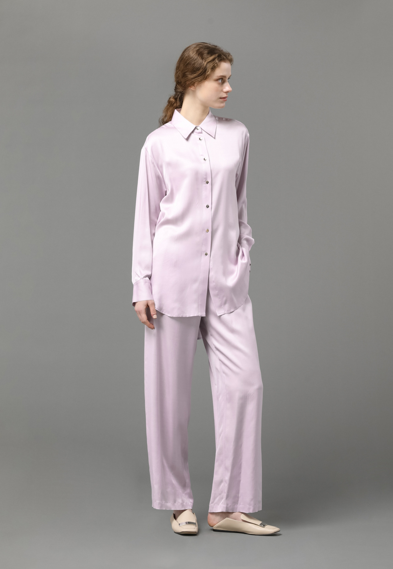 VISCOSE SATIN PANTS 詳細画像 Lav 5