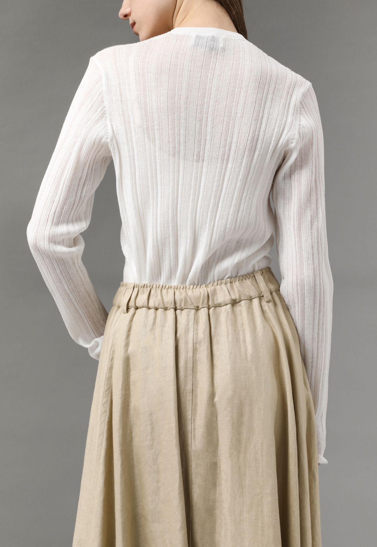 LINEN TWILL SKIRT 詳細画像 Beige 8