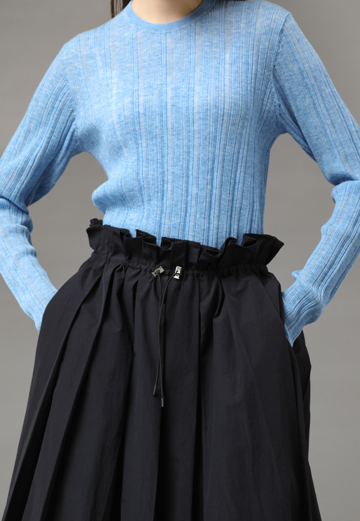 DRAWSTRING SKIRT 詳細画像 Black 6