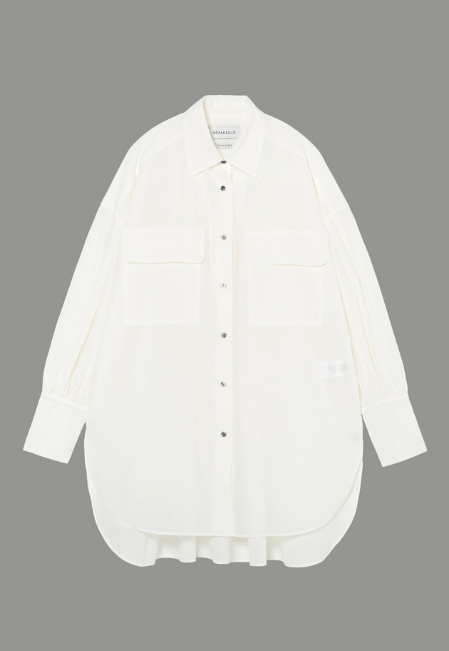 COTTON SILK SHEER BLOUSE 詳細画像 OW 9