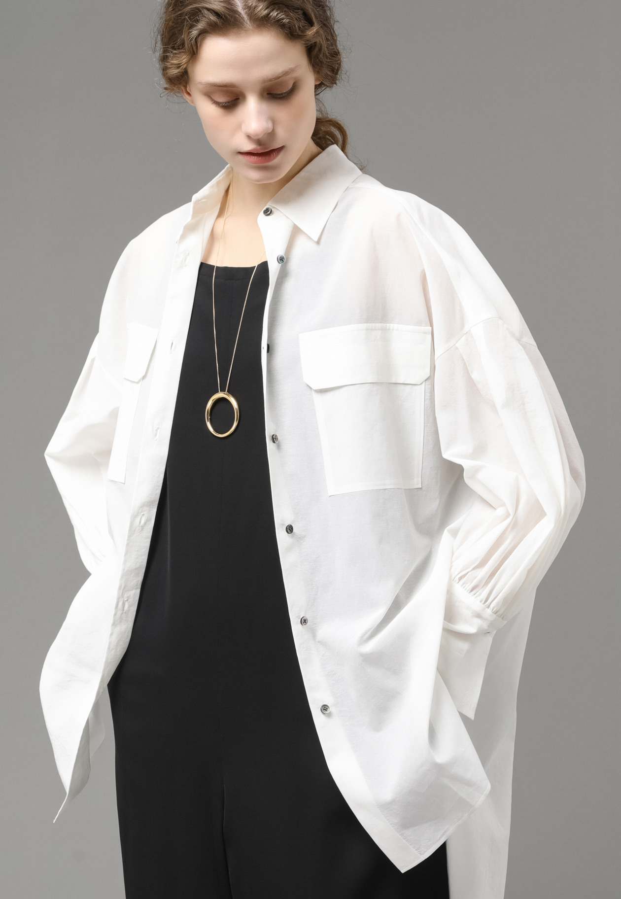 COTTON SILK SHEER BLOUSE 詳細画像 OW 4