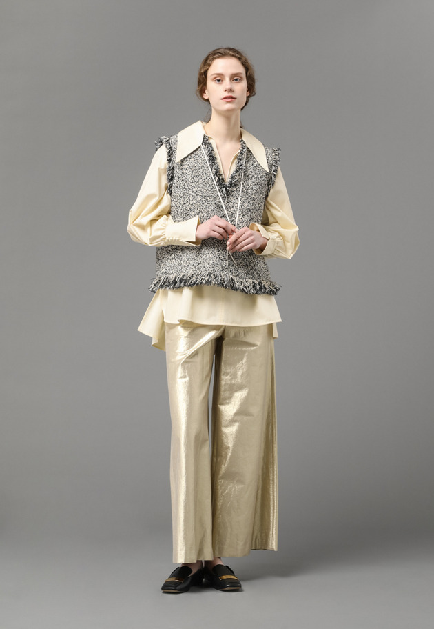 FANCY LAME TWEED GILET 詳細画像 Gold 6