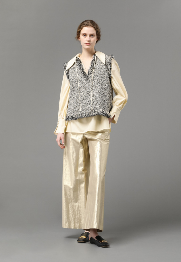 FANCY LAME TWEED GILET 詳細画像 Gold 7