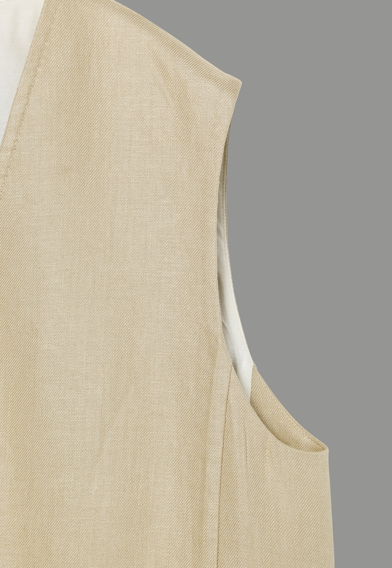 LINEN TWILL GILET 詳細画像 Beige 4
