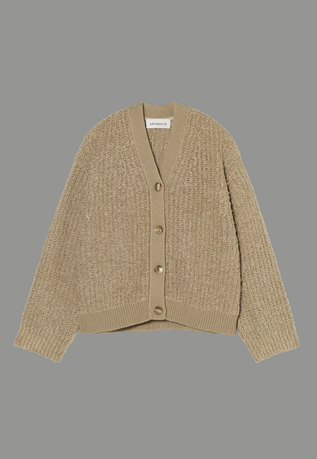 BRUSHED FANCY YARN CARDIGAN 詳細画像 Beige 1