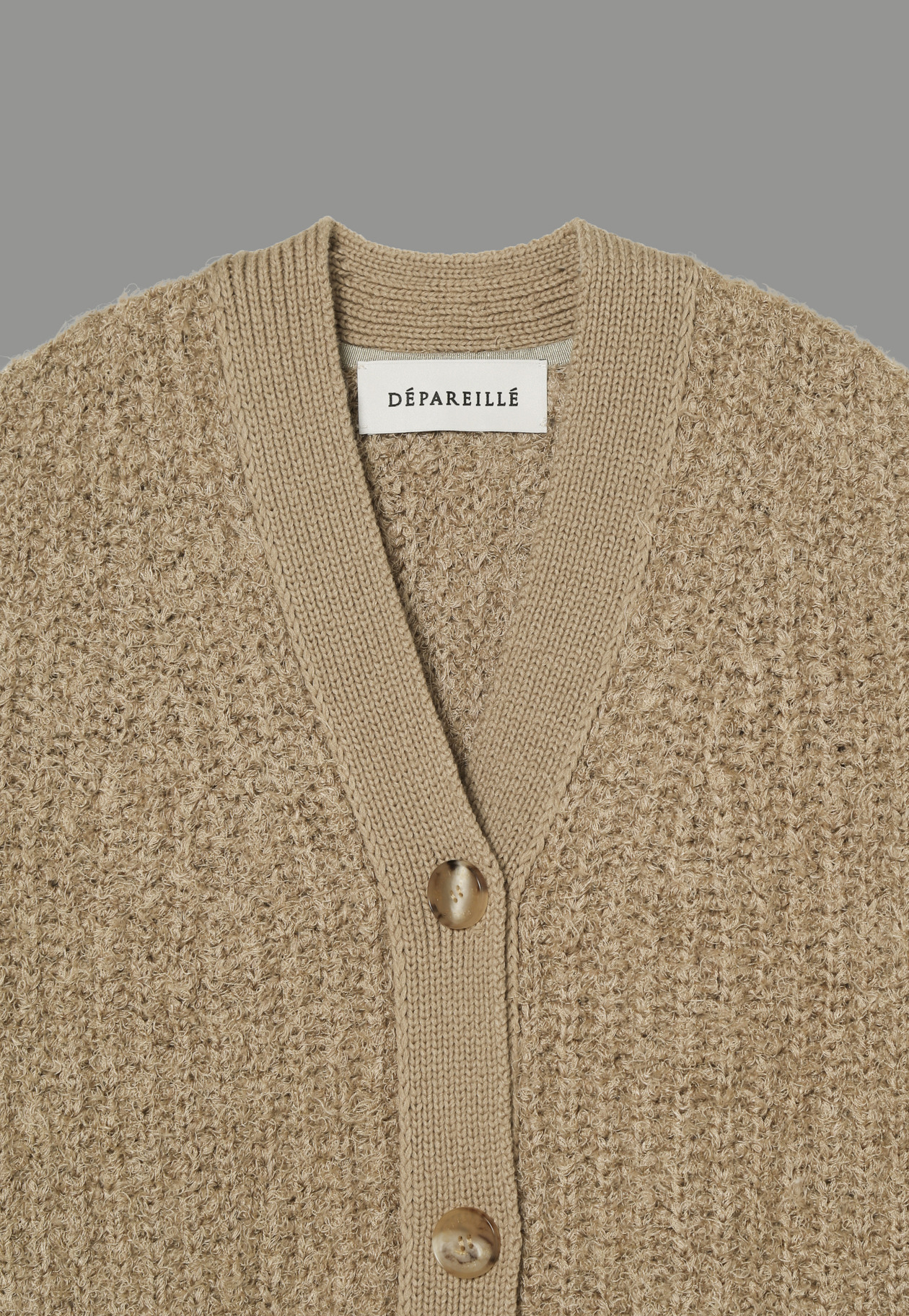 BRUSHED FANCY YARN CARDIGAN 詳細画像 Beige 3