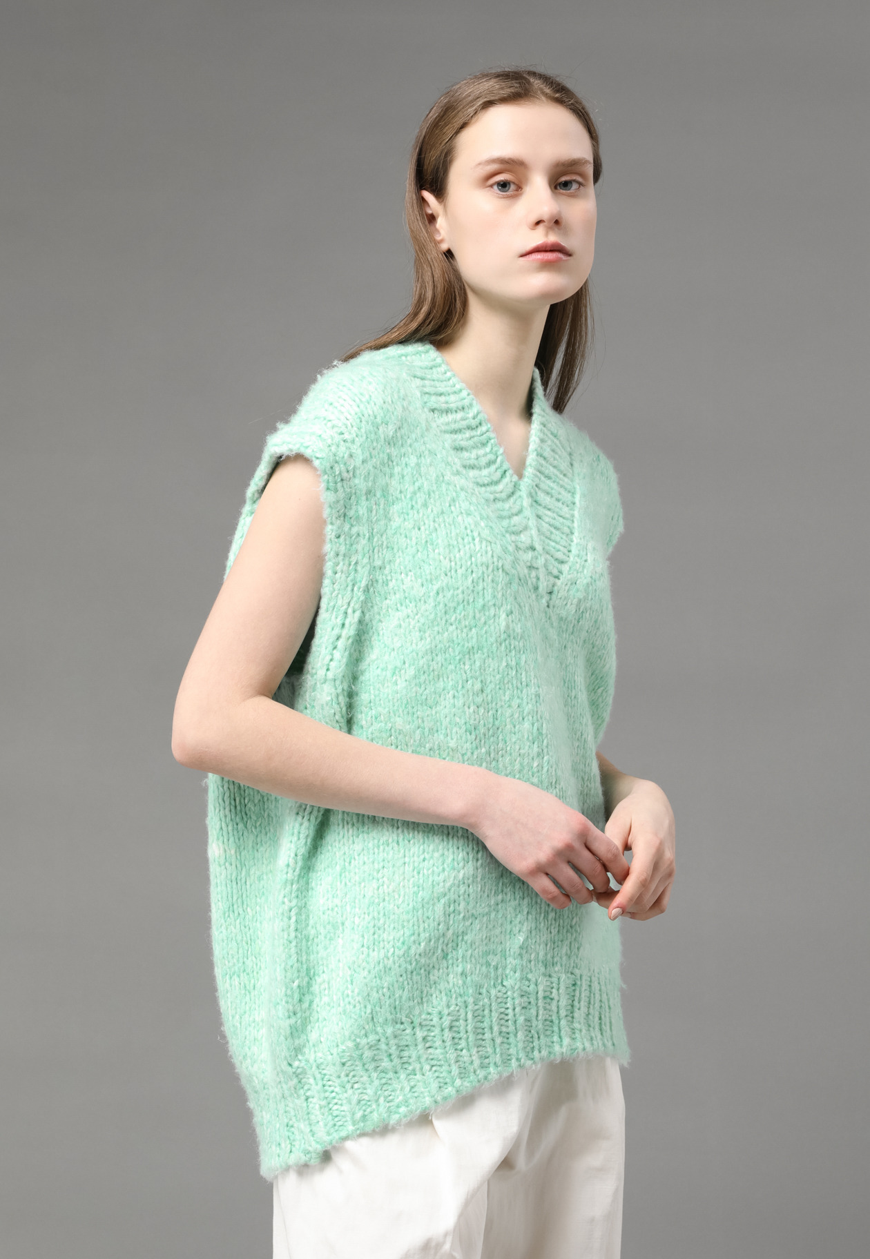 CASHMERE SILK GILET 詳細画像 Green 7