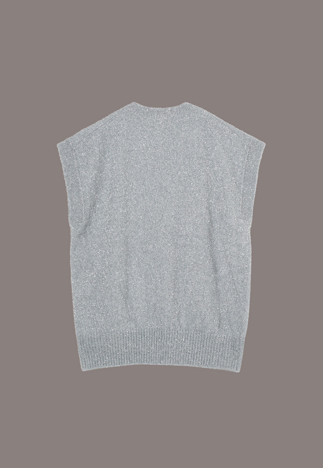 LAME YARN KNIT PULL-OVER 詳細画像 Silver 2