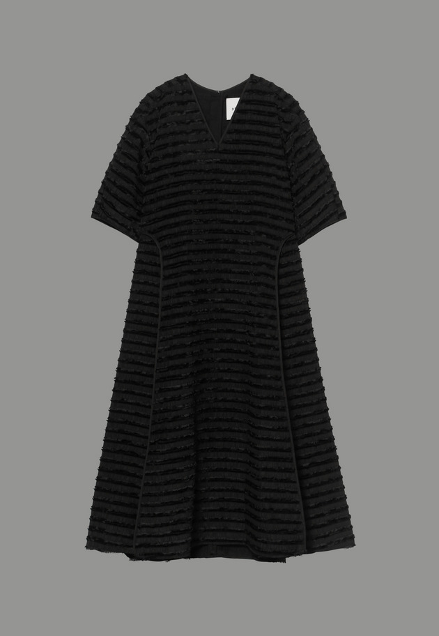 CUT JACQUARD DRESS 詳細画像 Black 8