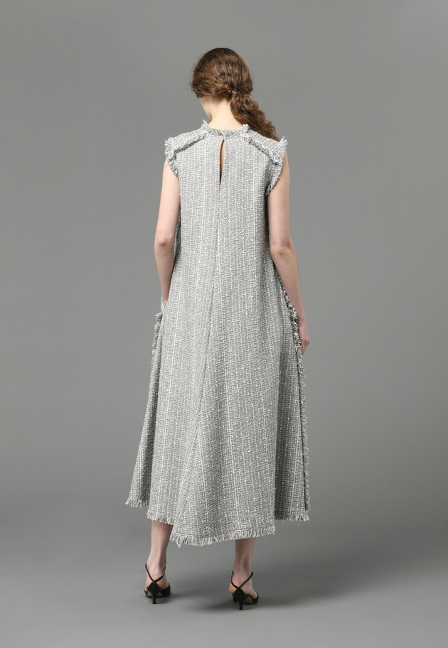 FANCY TWEED OVERLAP DRESS 詳細画像 Gray 5