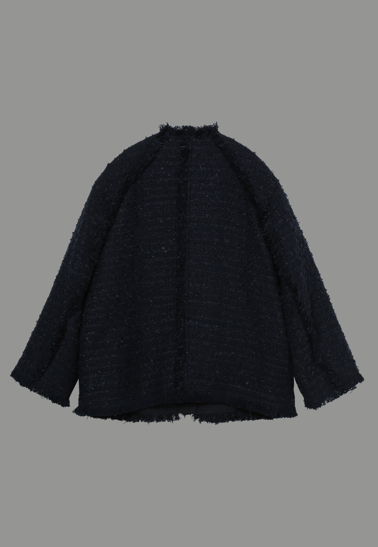 TAPEYARN TWEED FRINGE JACKET 詳細画像 Navy 10