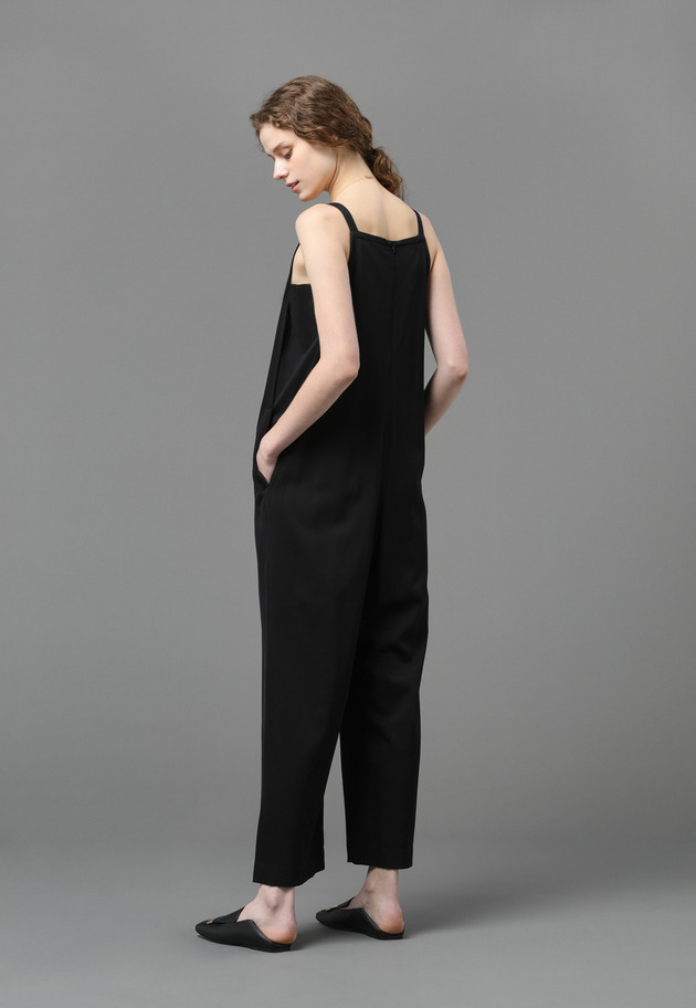 VISCOSE WOOL OVERALLS 詳細画像 Black 5