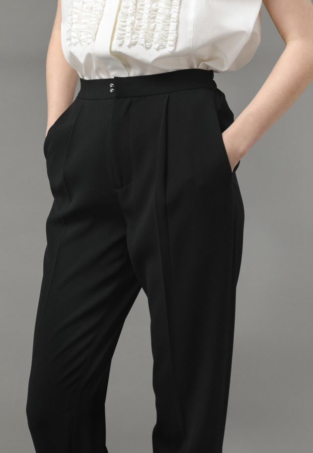 BACK SATIN GEORGETTES PANTS 詳細画像 Black 9