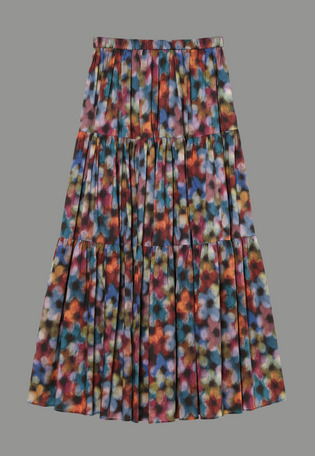 MICHEL FRANCIS PRINT TIERED SKIRT