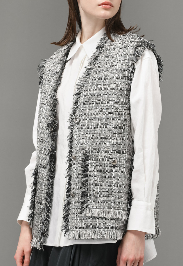 LAME TWEED VEST 詳細画像 Black 12