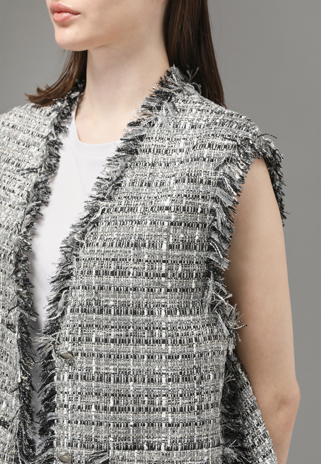 LAME TWEED VEST 詳細画像 Black 2