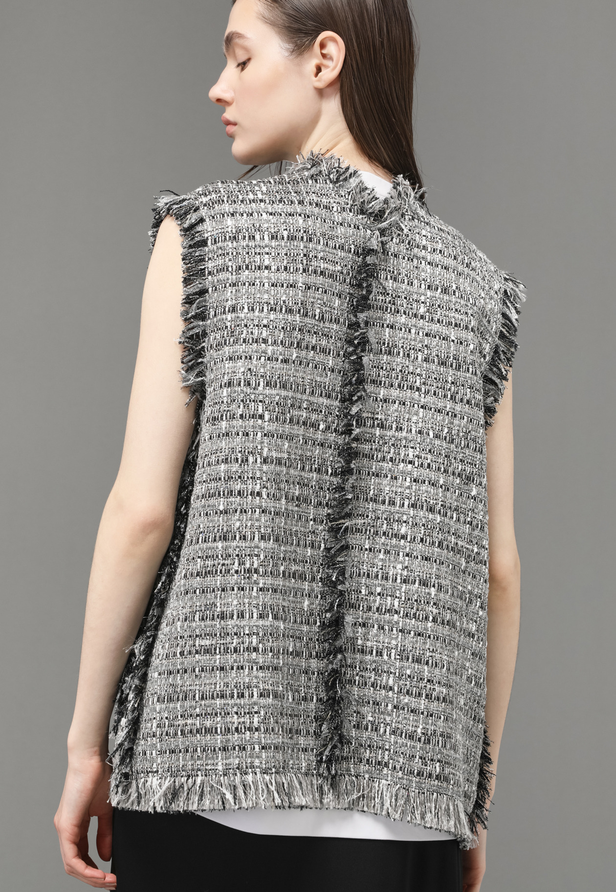LAME TWEED VEST 詳細画像 Black 4