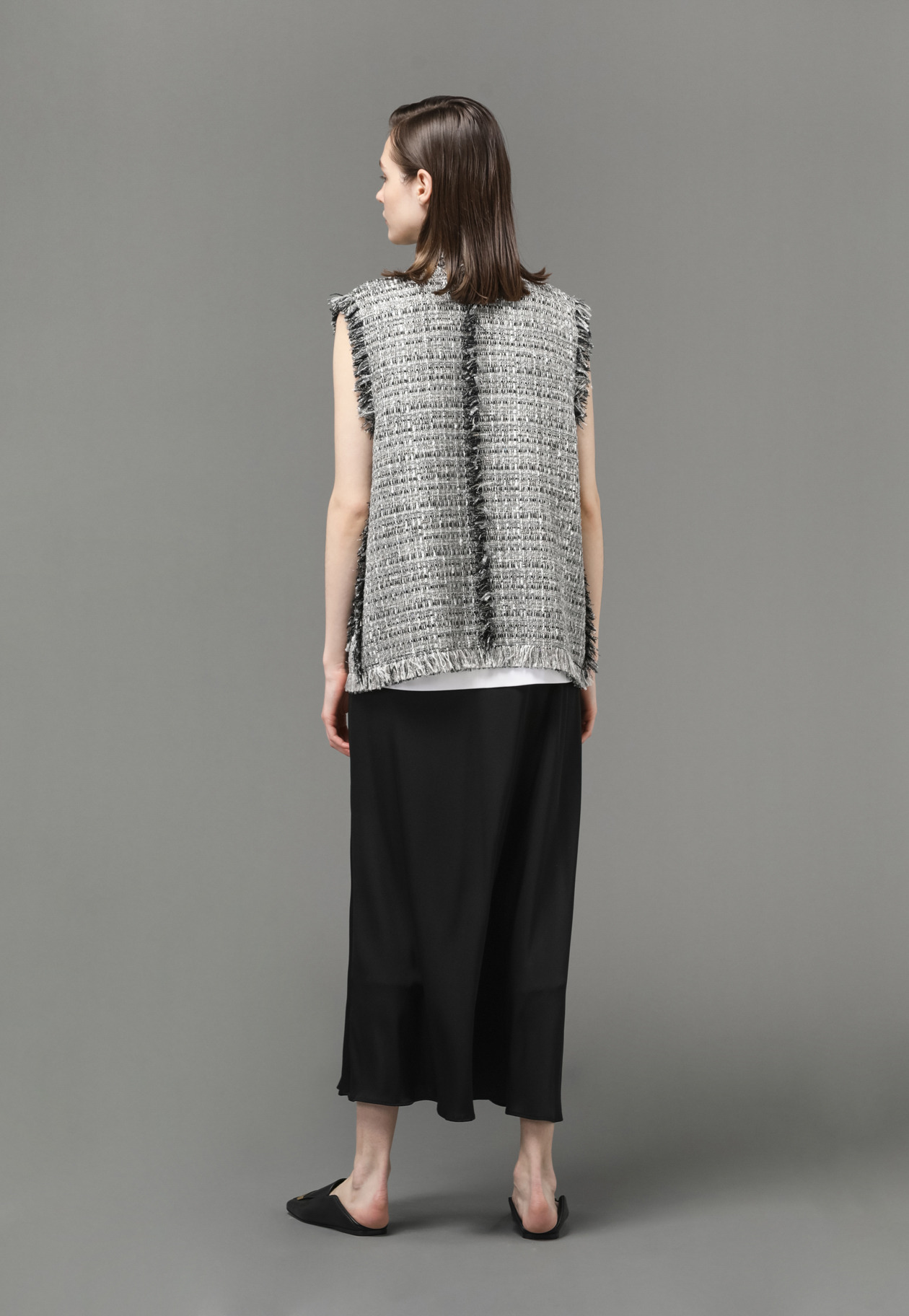 LAME TWEED VEST 詳細画像 Black 8