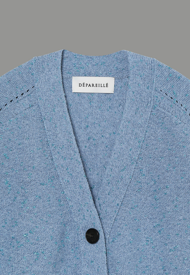 COTTON LAME CARDIGAN 詳細画像 Blue 3