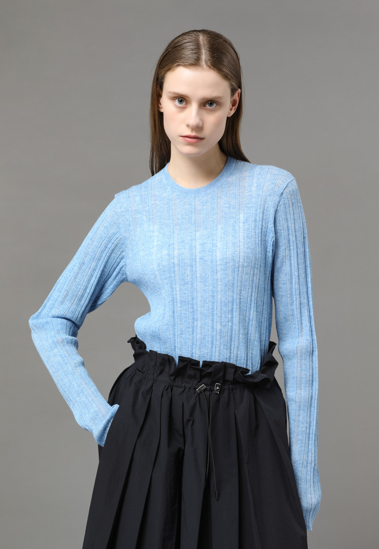 SHEER RIB KNIT 詳細画像 Blue 8