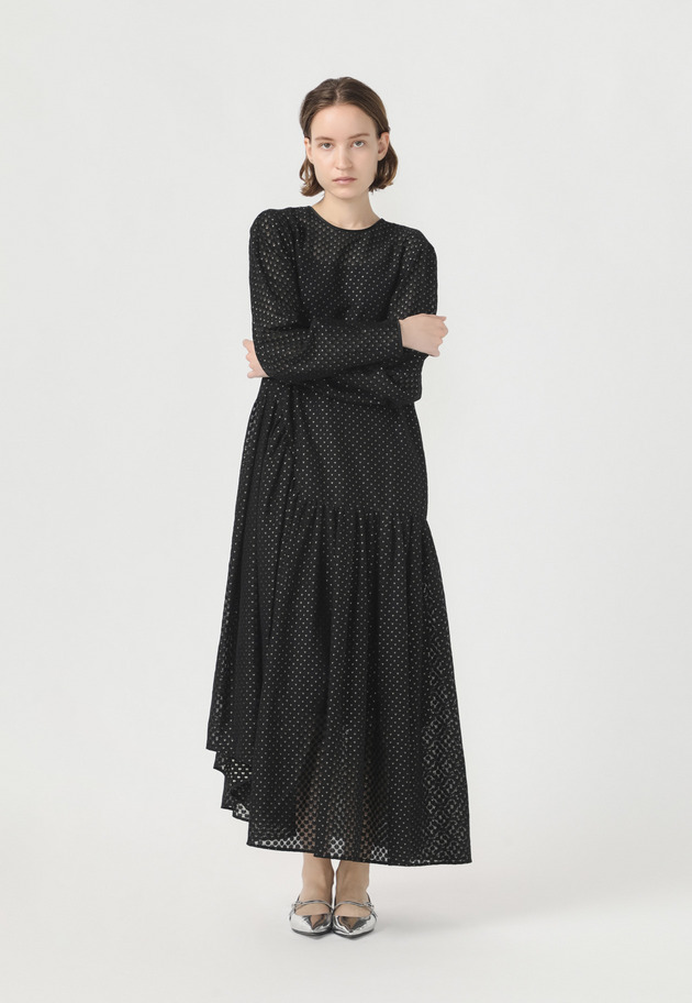 DOT JACQUARD DRESS 詳細画像 Black 1