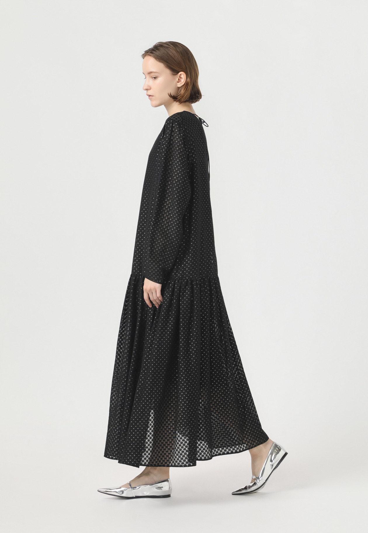 DOT JACQUARD DRESS 詳細画像 Black 2