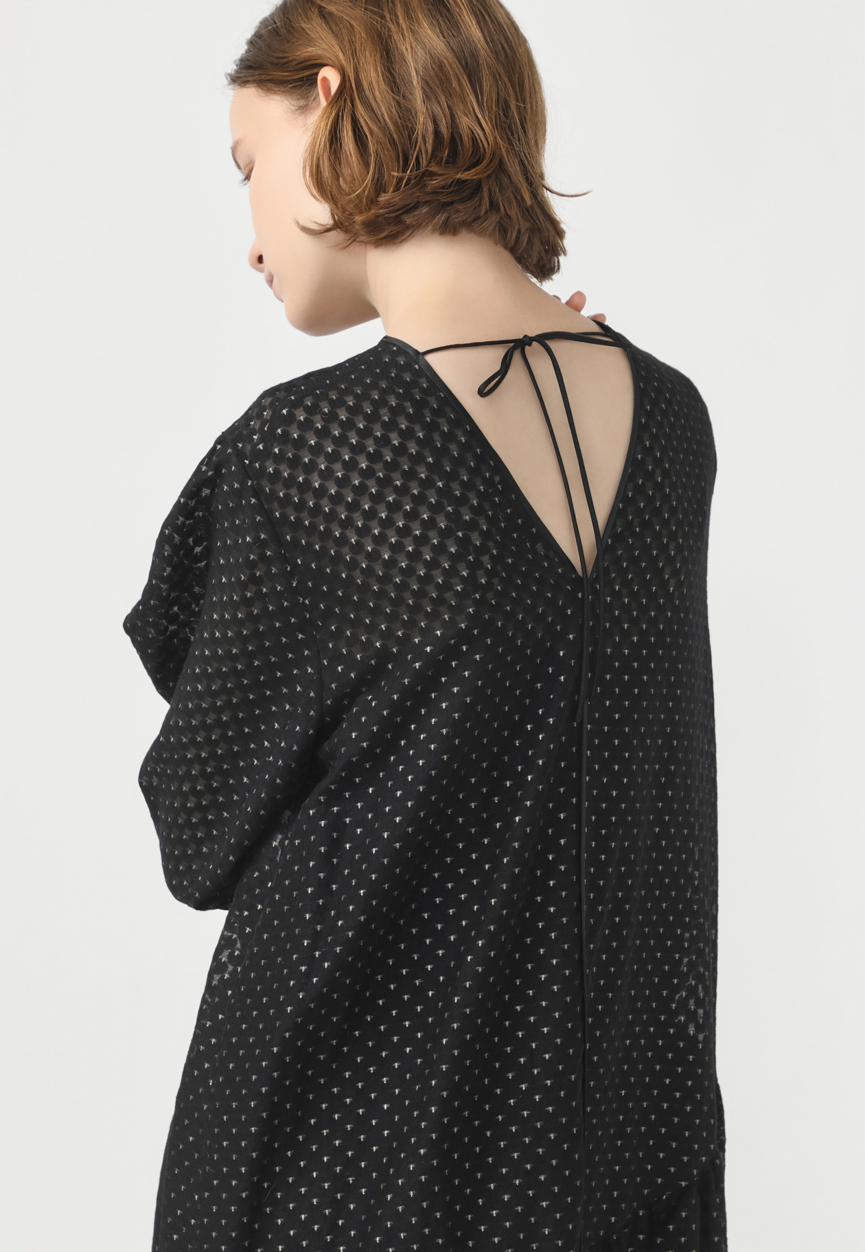 DOT JACQUARD DRESS 詳細画像 Black 6