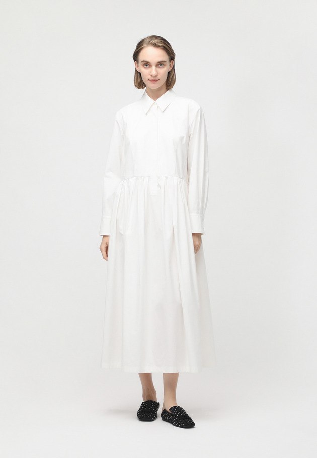 COTTON SILK TYPEWRITER DRESS 詳細画像 White 1