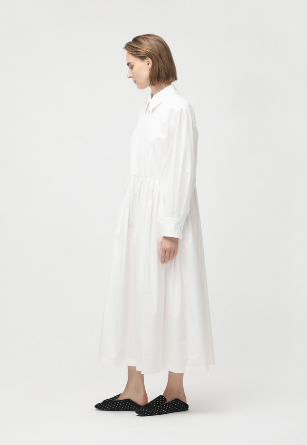 COTTON SILK TYPEWRITER DRESS 詳細画像 White 2