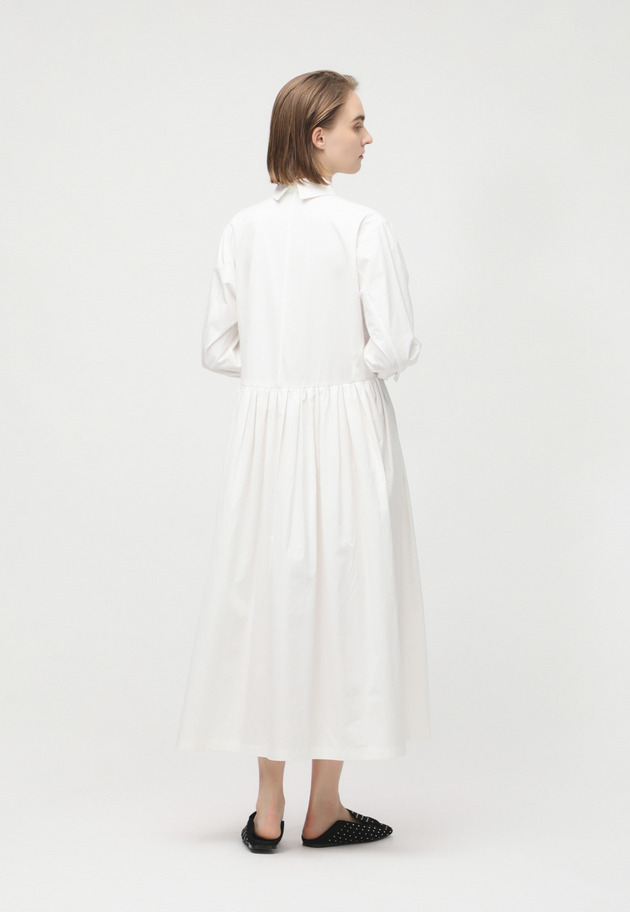 COTTON SILK TYPEWRITER DRESS 詳細画像 White 3