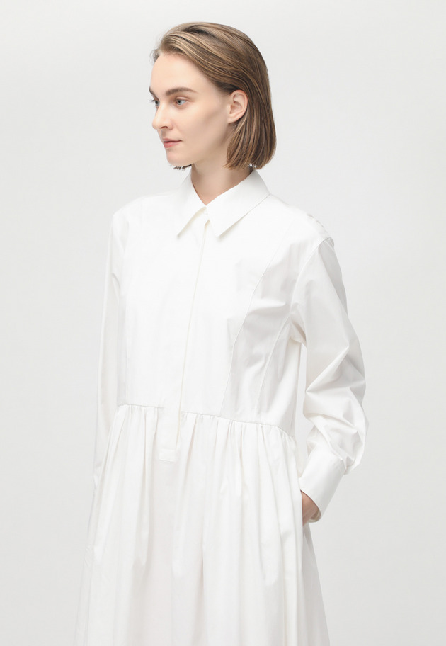 COTTON SILK TYPEWRITER DRESS 詳細画像 White 5