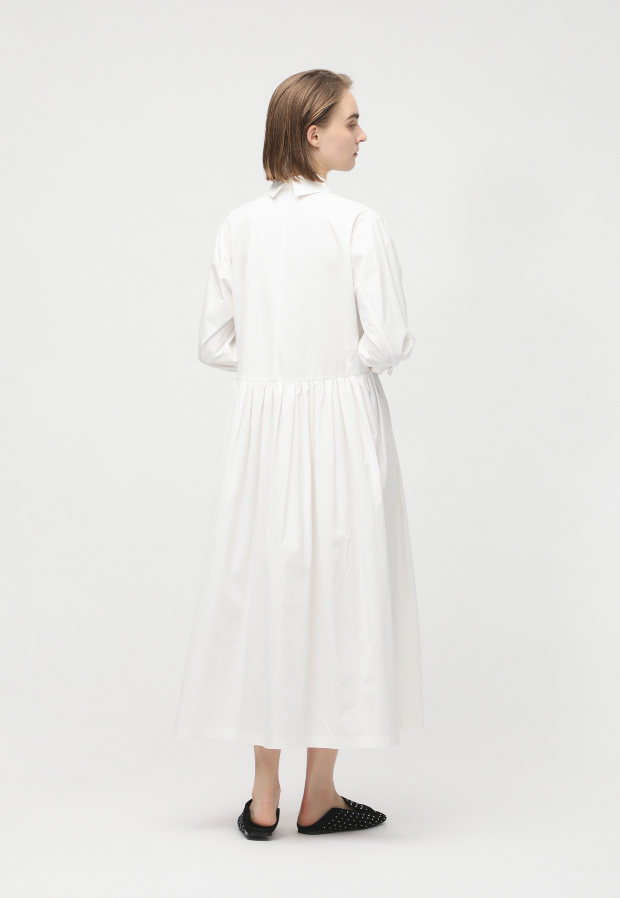 COTTON SILK TYPEWRITER DRESS 詳細画像 White 3