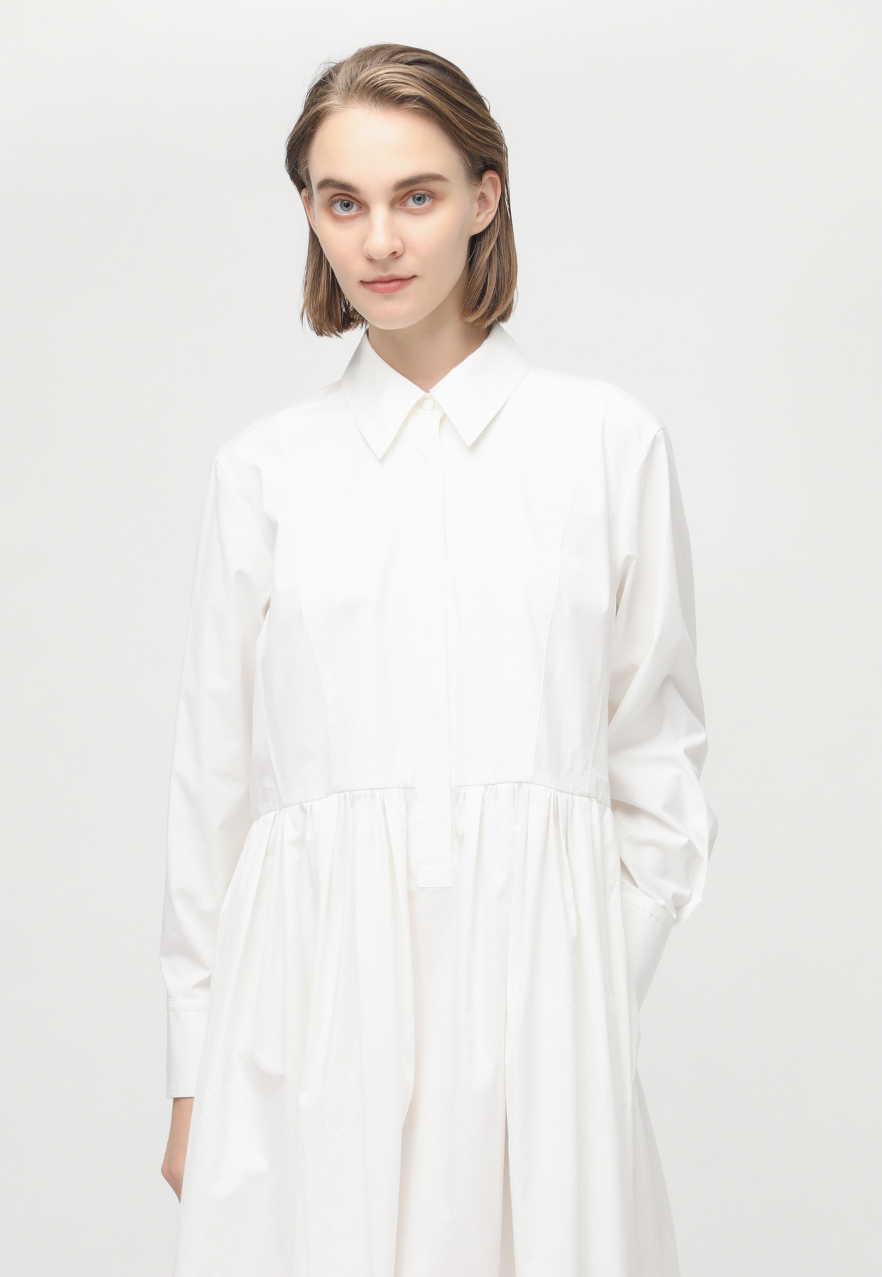 COTTON SILK TYPEWRITER DRESS 詳細画像 White 4