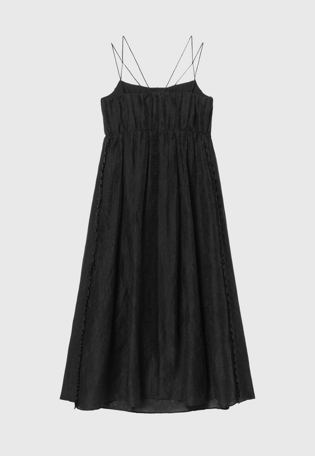 LINEN BRIGHT JACQUARD DRESS 詳細画像 Black 2