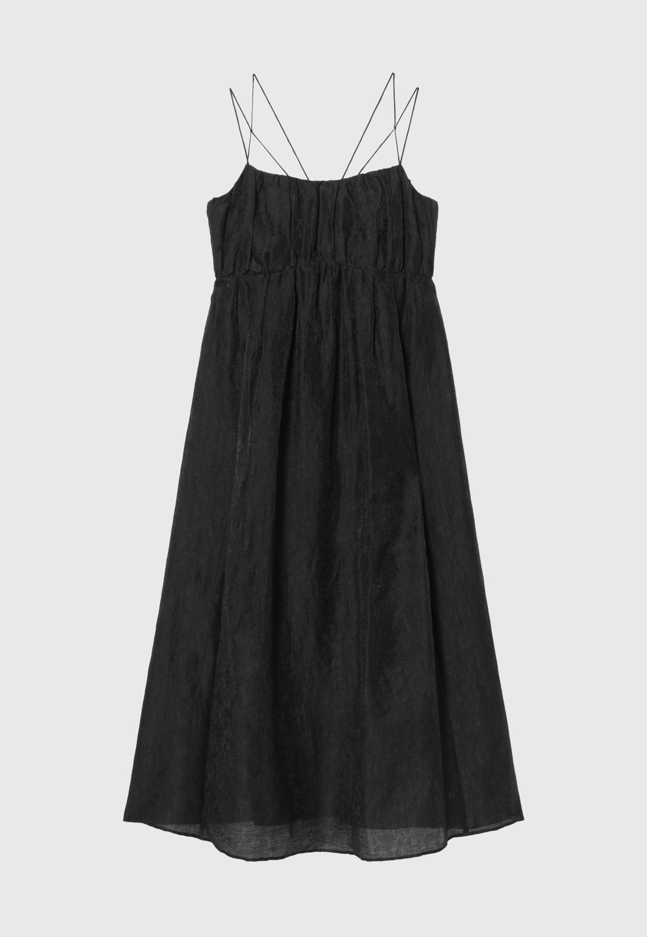 LINEN BRIGHT JACQUARD DRESS 詳細画像 Black 1