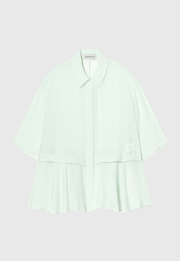 RAMIE VISCOSE PEPLUM BLOUSE 詳細画像 Mint 1