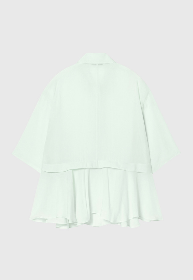 RAMIE VISCOSE PEPLUM BLOUSE 詳細画像 Mint 2