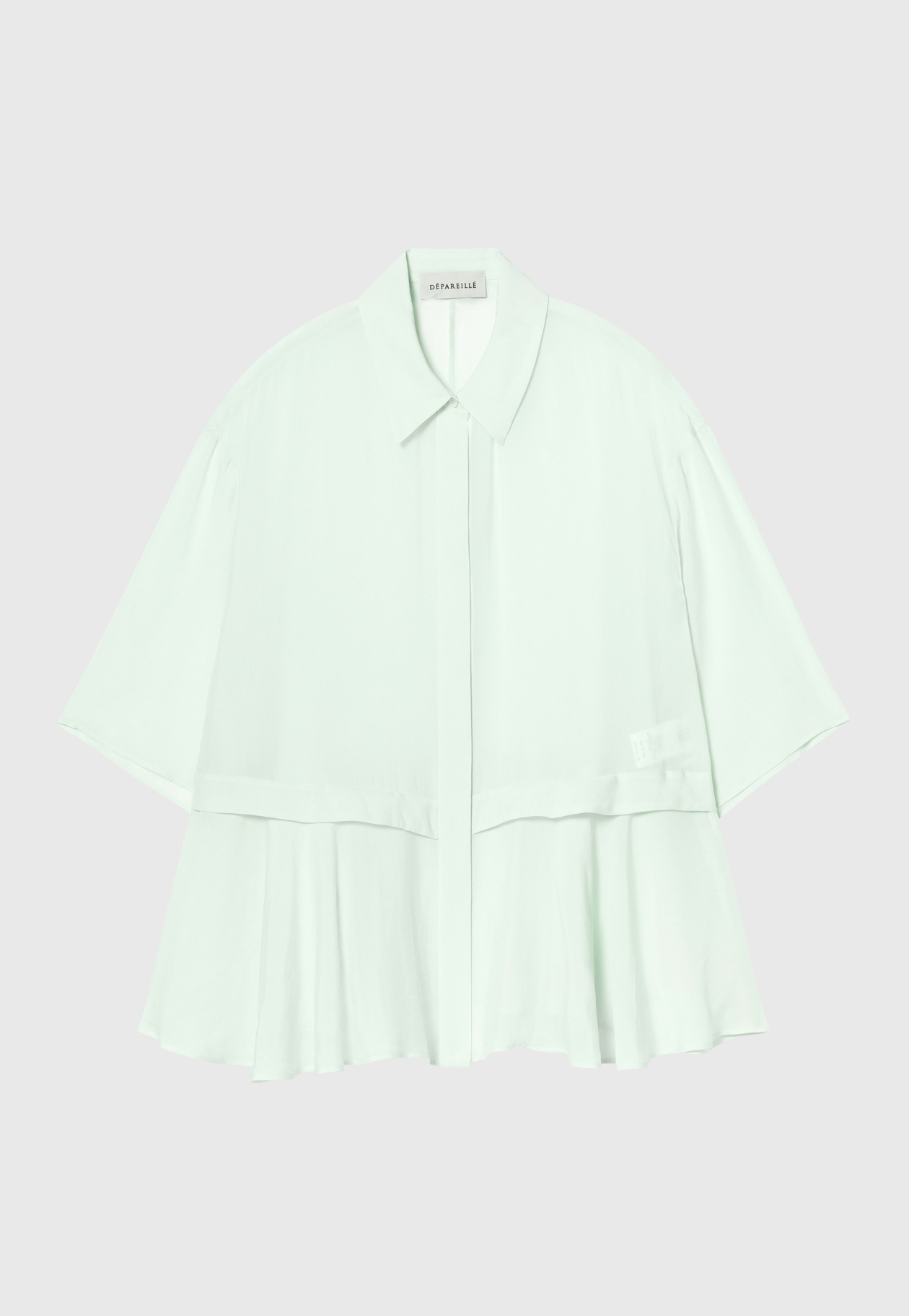 RAMIE VISCOSE PEPLUM BLOUSE 詳細画像 Mint 1