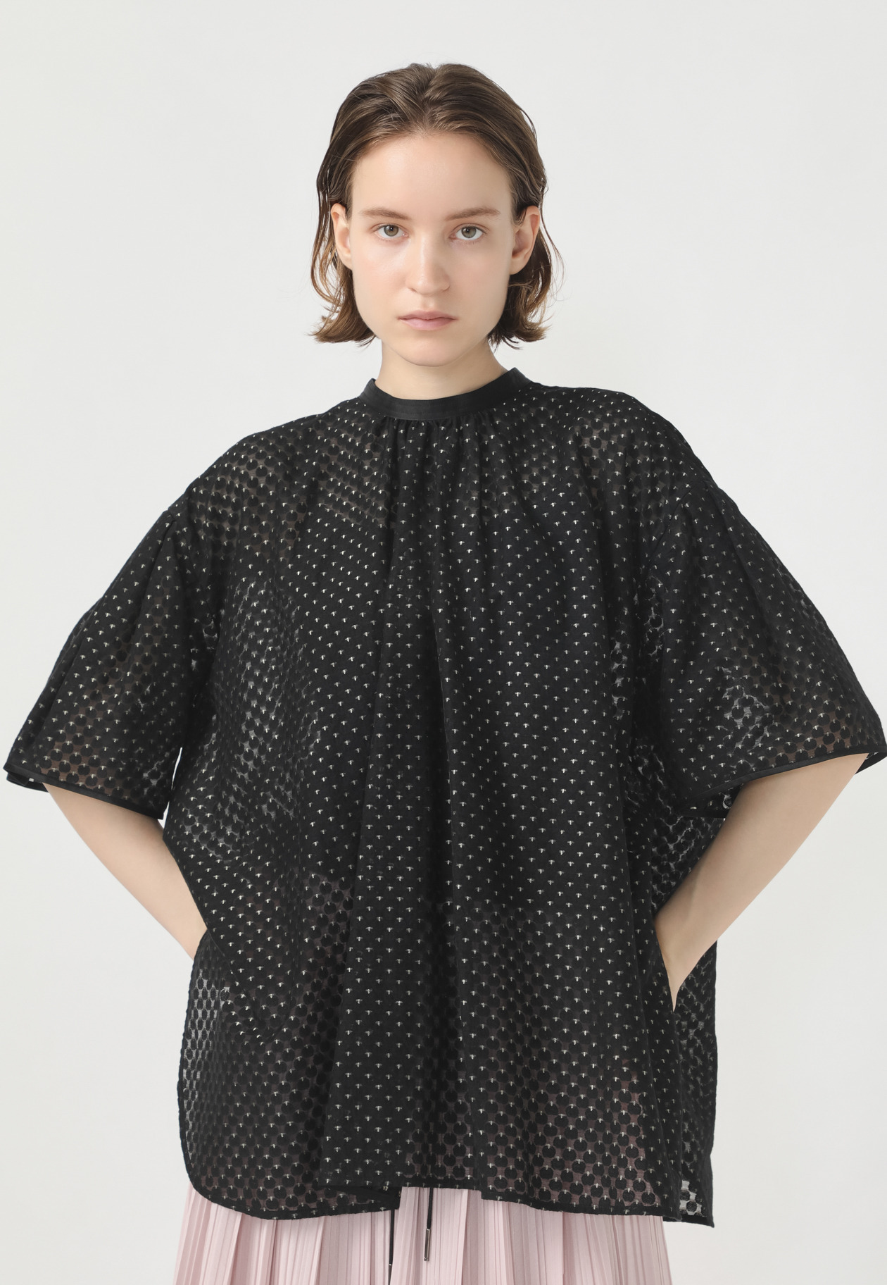 DOT JACQUARD BLOUSE 詳細画像 Black 1