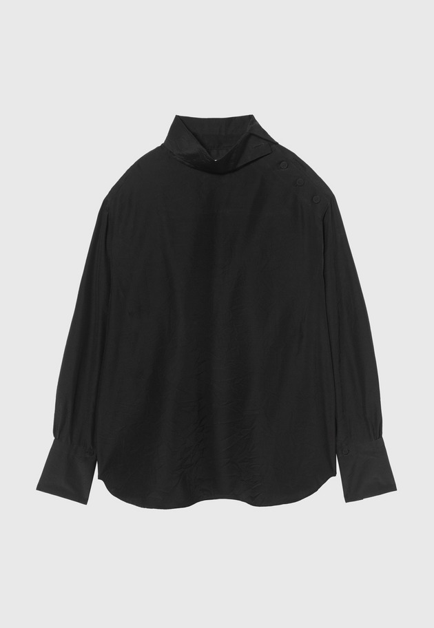 SILK CUPRA WASHER BLOUSE 詳細画像 Black 1